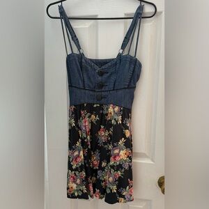 Free People Denim and Floral Dress